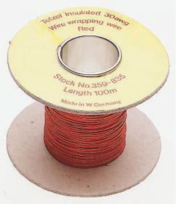 RS PRO Yellow 0.14 mm² Equipment Wire, 26 AWG, 1/0.4 mm, 100m, Tefzel Insulation