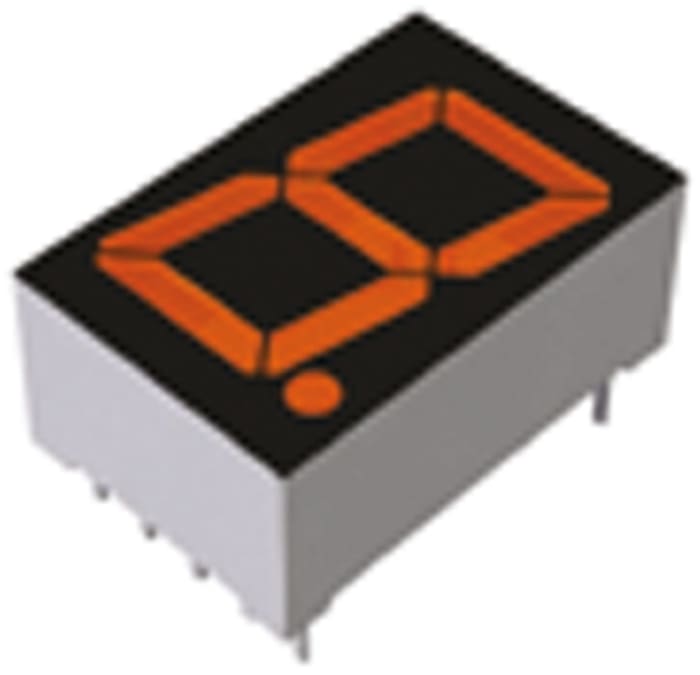 LAP-601DL ROHM 7-Segment LED Display, CC Orange 250 mcd RH DP 14.6mm