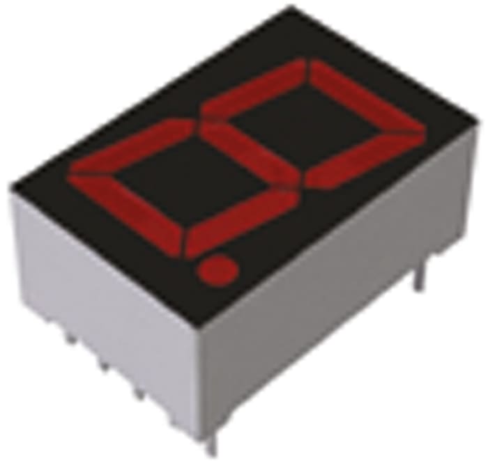 LAP-601VL ROHM 7-Segment LED Display, CC Red 36 mcd LH DP 14.6mm