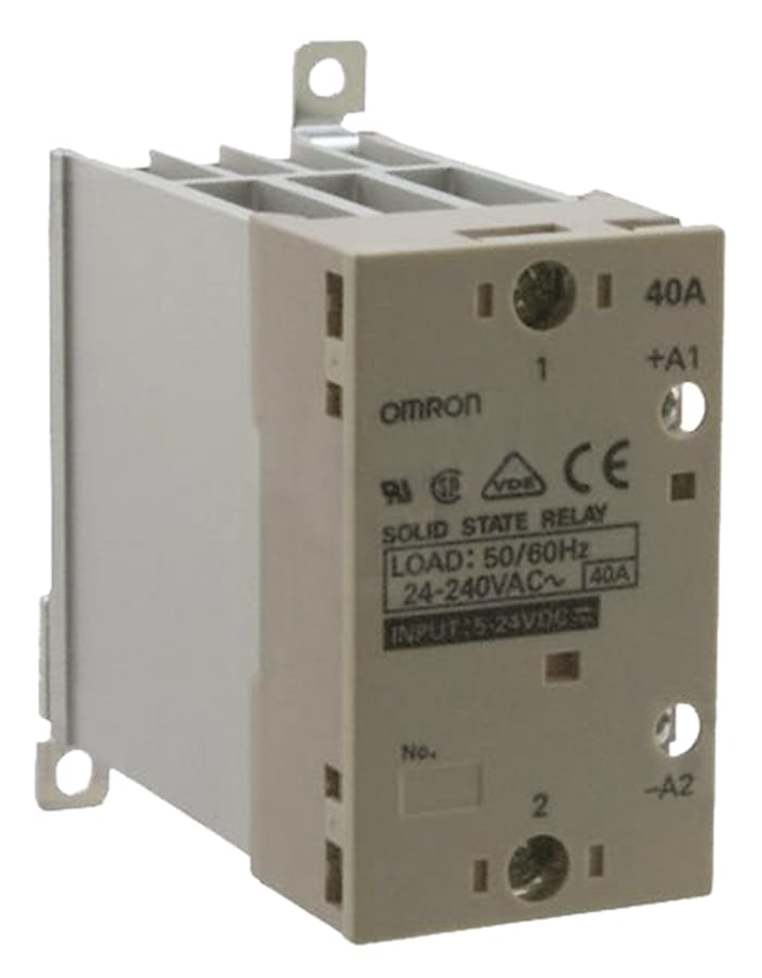 Omron Solid State Relay, 40 A Load, Chassis Mount, 264 V Load, 30 V Control