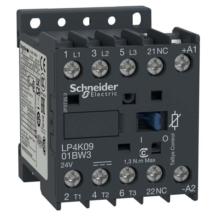 Schneider Electric TeSys K LP4K Contactor, 24 V dc Coil, 3-Pole, 9 A, 4 kW, 3NO, 690 V ac