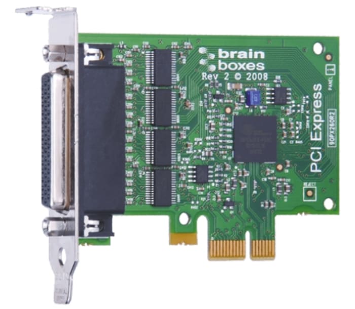Tarjeta serie Brainboxes PCIe Serie, 4 puertos RS232, 921.6kbit/s