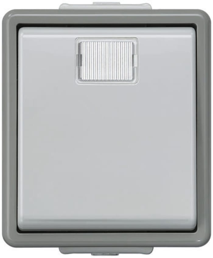 Siemens Grey Push Button Light Switch, 1 Way, 1 Gang, Delta