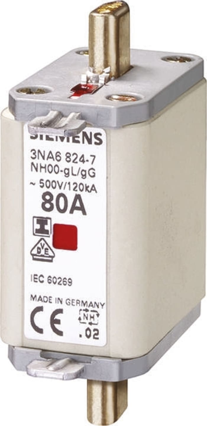 Siemens 80A NH Fuse, NH00, 500V ac