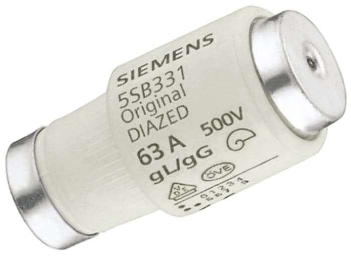 Siemens 63A DIII Diazed Fuse, E33 Thread Size, gG, 500V ac