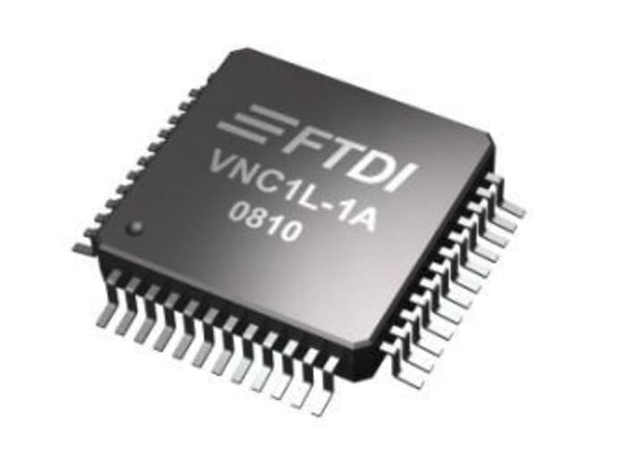 FTDI Chip VNC1L-1A, USB Controller, 2-Channel, 12Mbps, USB 1.1, USB 2.0, 3.3 V, 48-Pin LQFP