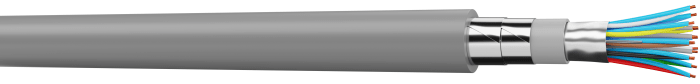 Telefonní kabel 5párový 100m, typ pláště: Pancéřované ocelovou páskou 24 AWG AWG, Šedá, počet pramenů: 1 pramen, 300 V