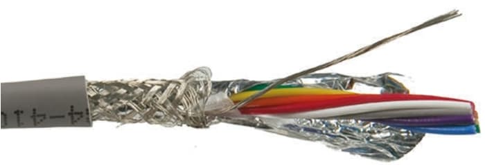 Alpha Wire Xtra-Guard 1 Multicore Industrial Cable, 10 Cores, 0.23 mm², Screened, 30m, Grey PVC Sheath, 24 AWG