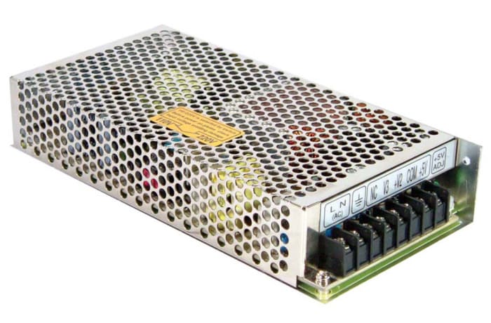 MEAN WELL Switching Power Supply, RQ-125D, 5V dc, 2 A, 2.5 A, 8 A, 500 mA, 124W, Quad Output, 176 → 264 V ac,