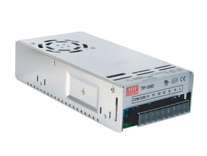 Mean Well Embedded Switch Mode Power Supply SMPS, TP-150A, ±5 V dc, ±12 V dc, 6 A, 15 A, 600 mA, 150W, Triple Output,