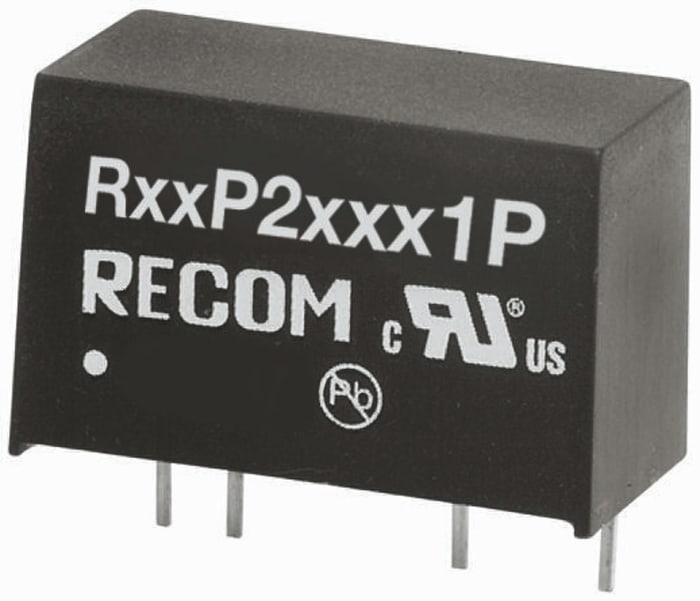 Recom Isolated DC-DC Converter, ±5V dc/ ±200mA Output, 10.8 → 13.2 V dc Input, 2W, Through Hole, +85°C Max Temp