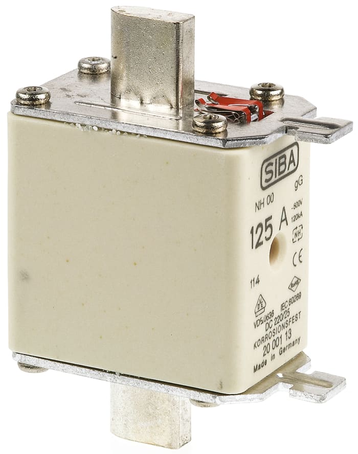 SIBA 125A NH Fuse, NH00, 500V ac