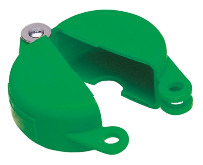 Brady Green 1-Lock Polypropylene Gate Valve Lockout, 9.53mm Shackle, 127mm Attachment