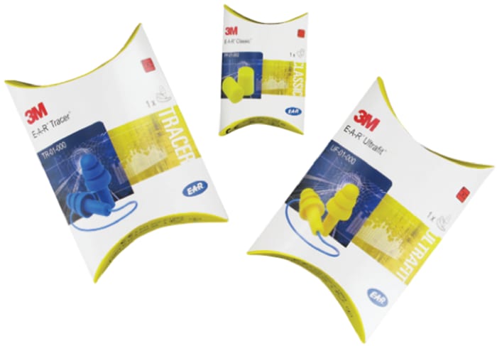 3M E.A.R Yellow Reusable Unattached Ear Plugs, 28dB Rated, 250Each Pairs