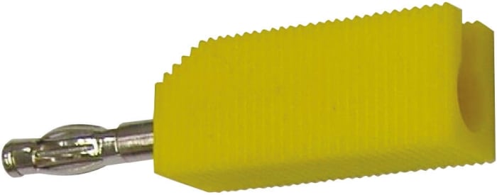 Yellow in-line stackable 4mm spring plug