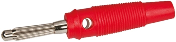 Prise et borne d'essai 4 mm, Mâle, 10A Rouge