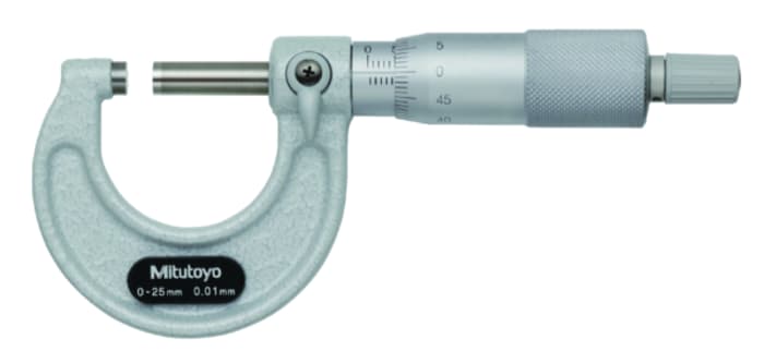 Mitutoyo 103-137 External Micrometer, Range 0 mm →25 mm, With UKAS Calibration