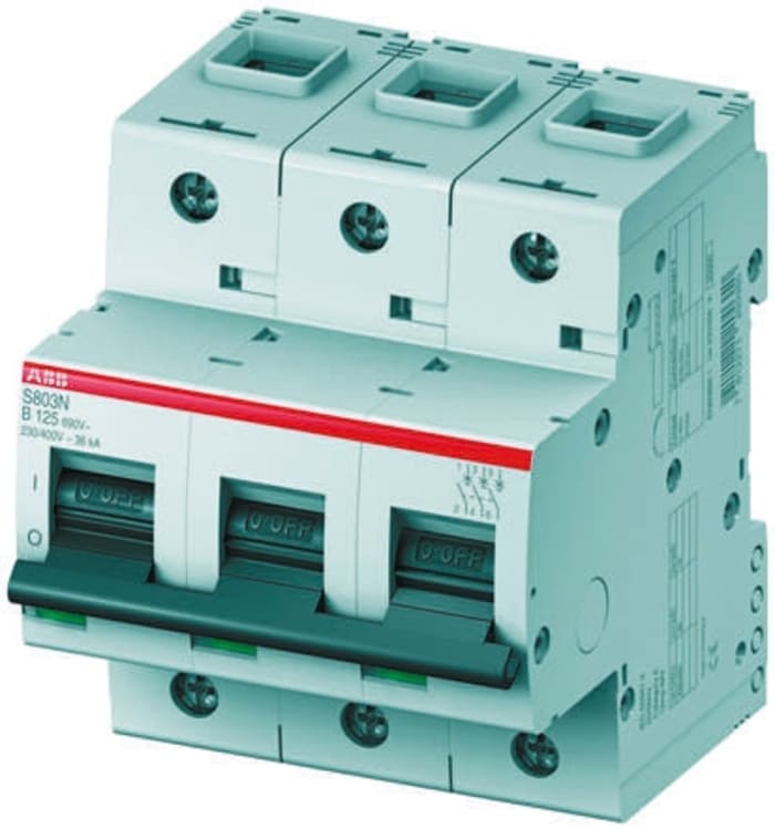 Interruptor automático 3P, 63A, Curva Tipo B, Poder de corte 6 kA S803N-B63, Altas prestaciones