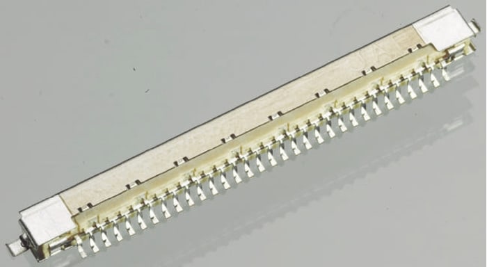 JAE 1mm Pitch 30 Way 1 Row Right Angle Surface Mount LVDS Connector, Fpc, Solder Termination