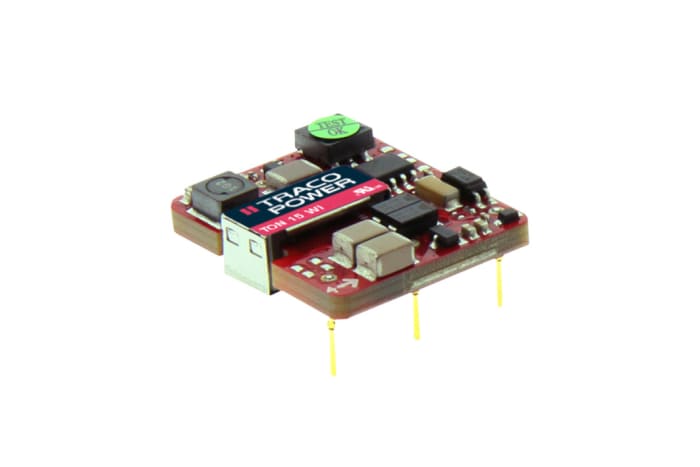 TRACOPOWER TON 15WI Isolated DC-DC Converter, 5V dc/ 3A Output, 18 → 75 V dc Input, 15W, Through Hole, +85°C Max