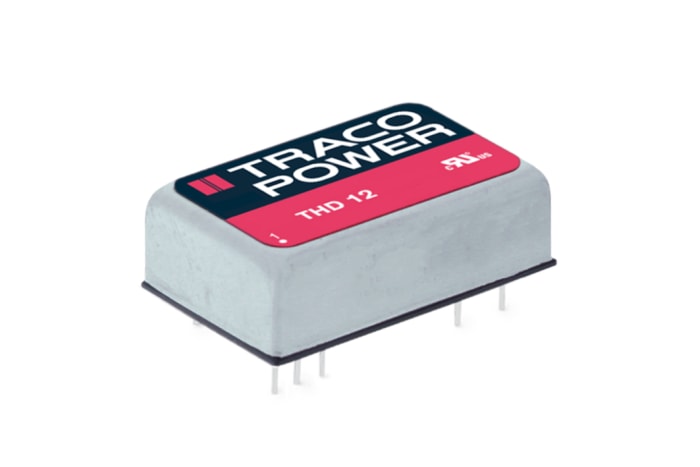 TRACOPOWER THD 12 DC-DC Converter, 12V dc/ 1A Output, 18 → 36 V dc Input, 12W, Through Hole, +85°C Max Temp