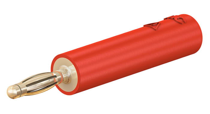 Multi Contact Test Prob/Jak/Klips Adaptörleri - Boyutu: 4mm, Pirinç, Erkek - Dişi, Kırmızı, Altın Kaplı