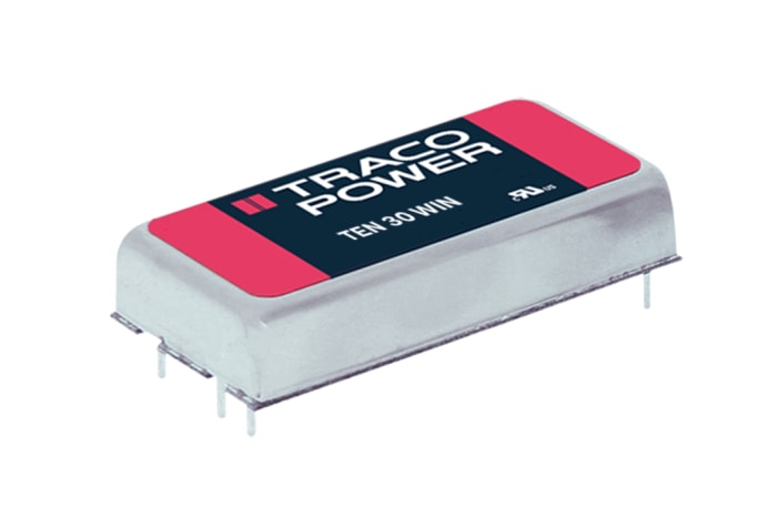 TRACOPOWER TEN 30WIN DC-DC Converter, ±15V dc/ 1A Output, 18 → 75 V dc Input, 30W, Through Hole, +75°C Max Temp