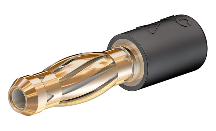 Staubli Black, Male to Female Test Connector Adapter With Brass contacts and Gold Plated - Socket Size: 2mm