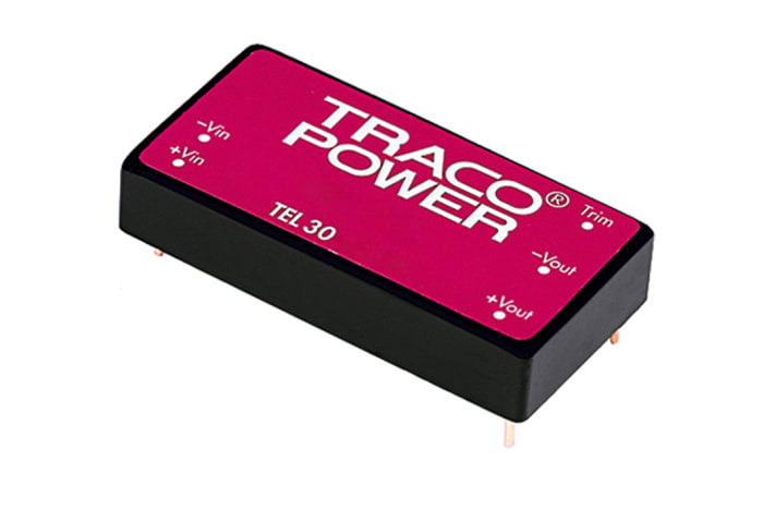 TRACOPOWER TEL 30 DC-DC Converter, 5V dc/ 5A Output, 18 → 36 V dc Input, 30W, Through Hole, +71°C Max Temp -40°C