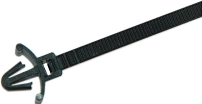 HellermannTyton Cable Tie, 165mm x 4.6 mm, Black Polyamide 6.6 (PA66), Pk-100