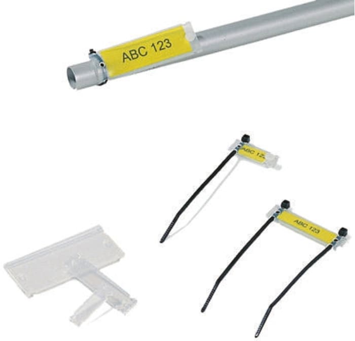 HellermannTyton Helafix Cable Tie Cable Markers, Transparent, 525-25703 HC24-70-PEUV-CL