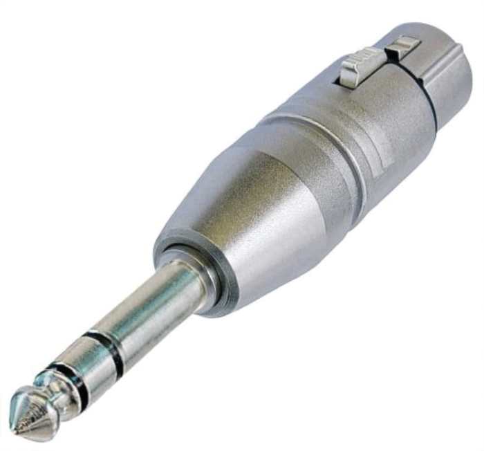 Neutrik AV Adapter, Male 1/4 in Stereo to Female XLR