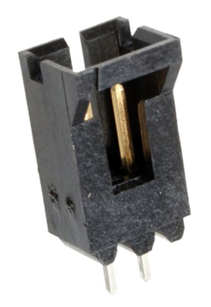 TE Connectivity AMPMODU MTE Series Straight Through Hole PCB Header, 2 Contact(s), 2.54mm Pitch, 1 Row(s), Shrouded