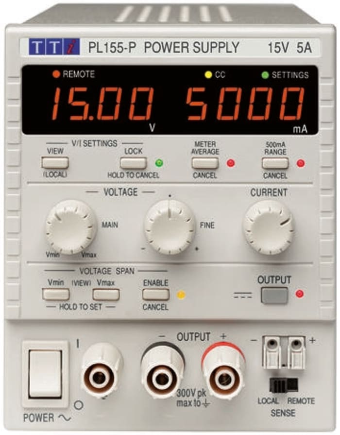 Aim-TTi PL-P Series Digital Bench Power Supply, 0 → 15V, 0 → 5A, 1-Output, 75W - UKAS Calibrated