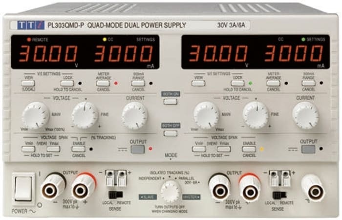 Aim-TTi PL-P Series Digital Bench Power Supply, 0 → 30V, 0 → 3A, 2-Output, 180W - UKAS Calibrated
