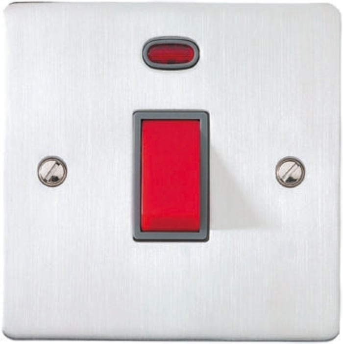 Interrupteur néon 45 A bipol. acier inox