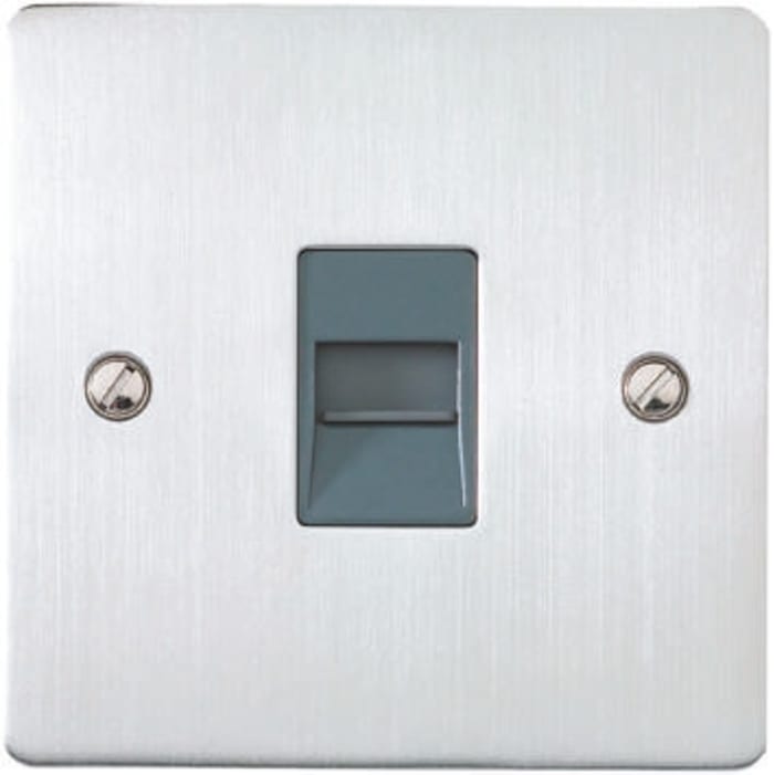 Prise téléph. secondaire simple inox