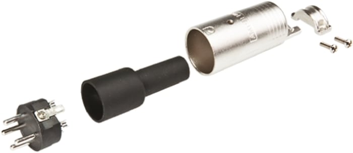 RS PRO Cable Mount XLR Connector, Male, 4 Way