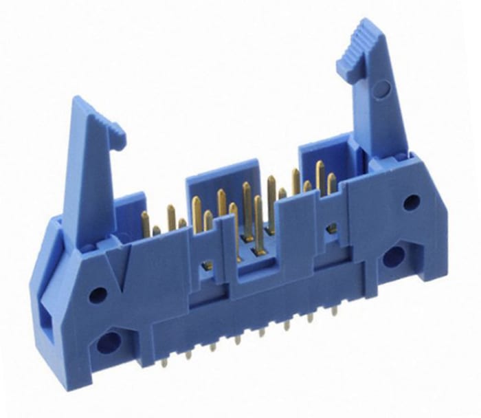TE Connectivity AMP-LATCH, 2.54mm Pitch, 16 Way, 2 Row, Straight PCB Header, Through Hole