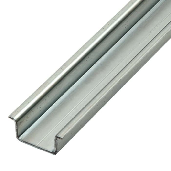 Carril DIN Sin perforar de Acero RS PRO, dim. 2m x 35mm x 15mm, rail simétrico profundo