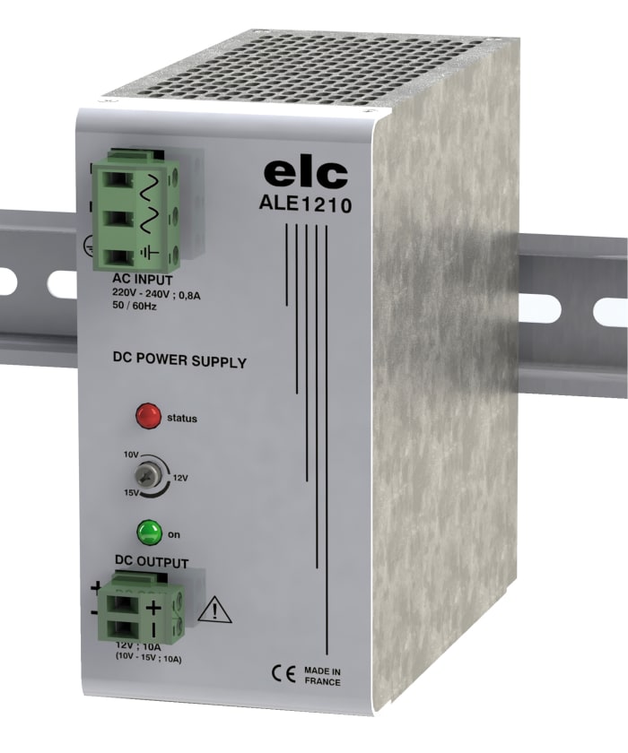 Alimentation pour rail DIN ELC, série ALE DIN RAIL, 12V c.c.out 10A, 150W