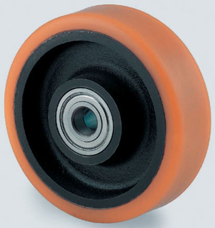 Roue pleine en Fonte,Polyuréthane, 125mm x60mm, 20mm x 62mm, 1100kg