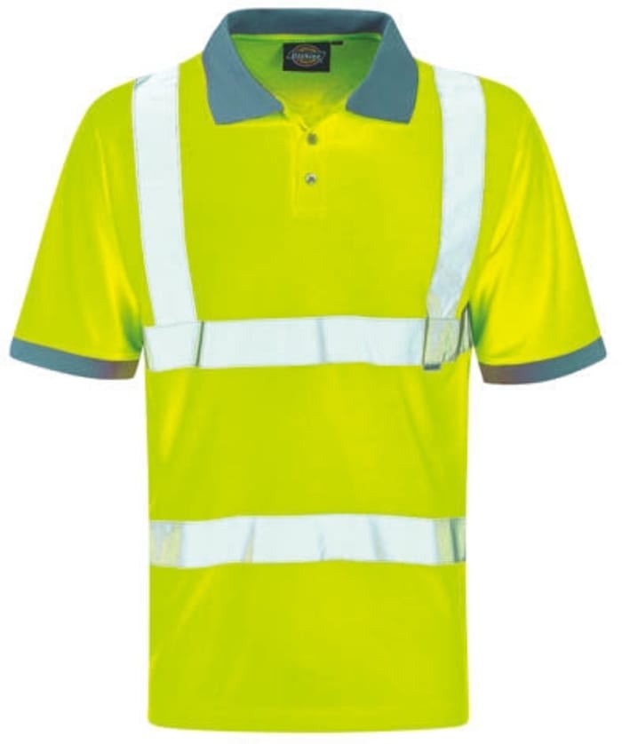 Dickies Yellow Men Hi Vis Polo Shirt, L