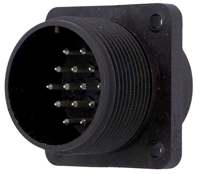 Amphenol Industrial, MS3102A, Copper Alloy 37 Way Box Mount MIL Spec Circular Connector Receptacle, Pin Contacts,Shell