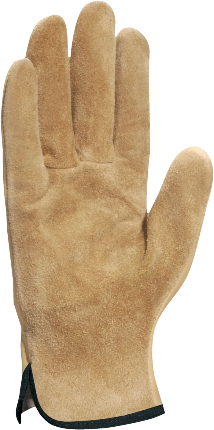 Delta Plus FIB49 Beige Leather Work Gloves, Size 10, Uncoated Coating