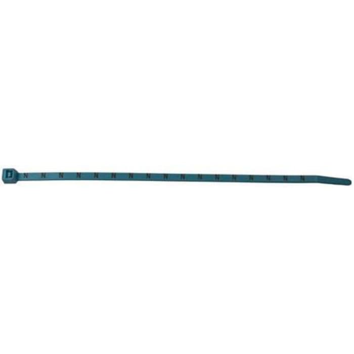 HellermannTyton Cable Tie, Printed ID for Metering, 200mm x 4.6 mm, Blue Nylon, Pk-1000