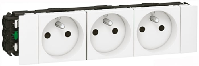 Toma eléctrica Legrand, Blanco, 3 Módulos, Plástico, sin interruptor Interior, 16A, IP40 230 V
