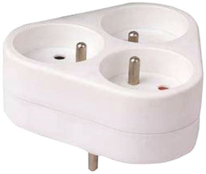 RS PRO Europe to Europe Adapter, Rated At 6 A, 16 A