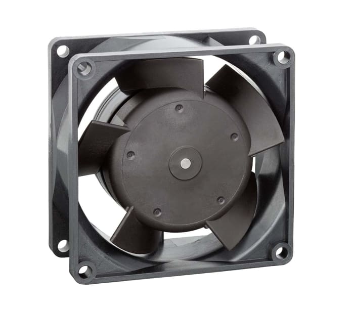 ebm-papst 8300 Series Axial Fan, 48 V dc, DC Operation, 54m³/h, 3W, 75mA Max, IP20, 80 x 80 x 32mm