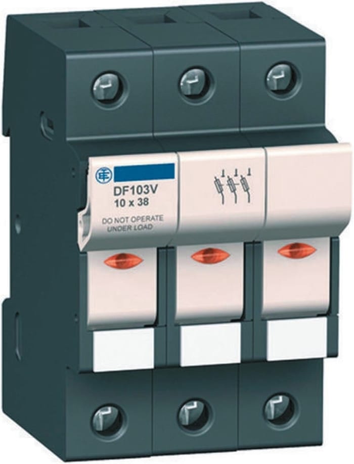 Schneider Electric 125A Rail Mount Fuse Holder for 22 x 58mm Fuse, 3P+N, 690V ac